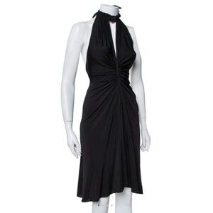 Just Cavalli Black Knit Halter Neck Flared Mini Dress